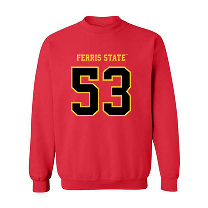 Ferris State - NCAA Football : Ryan Ross - Replica Shersey Crewneck Sweatshirt-0