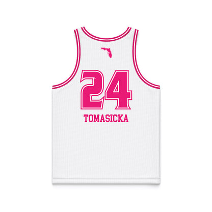 USF - NCAA Women's Basketball : Raina Tomasicka - White Basketball Jersey-1