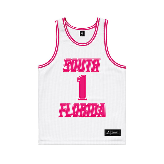 USF - NCAA Women's Basketball : Katie Davidson - White Basketball Jersey-0