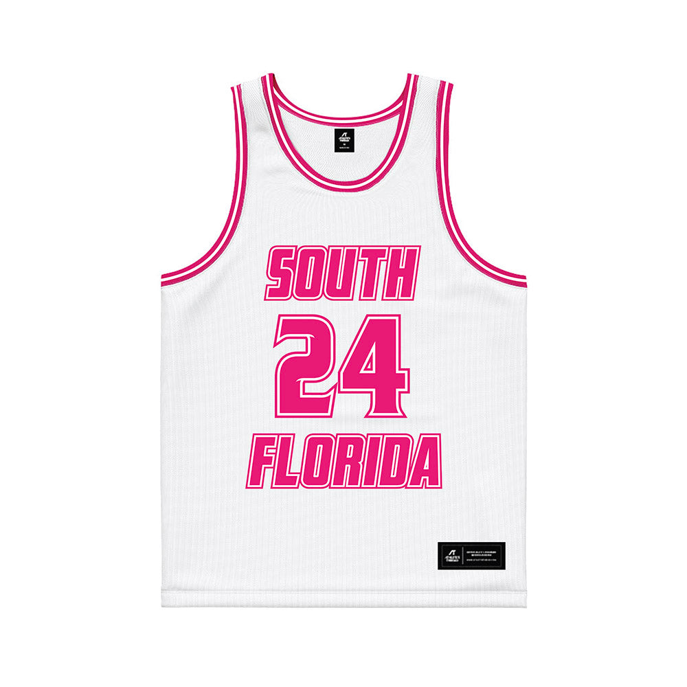 USF - NCAA Women's Basketball : Raina Tomasicka - White Basketball Jersey-0