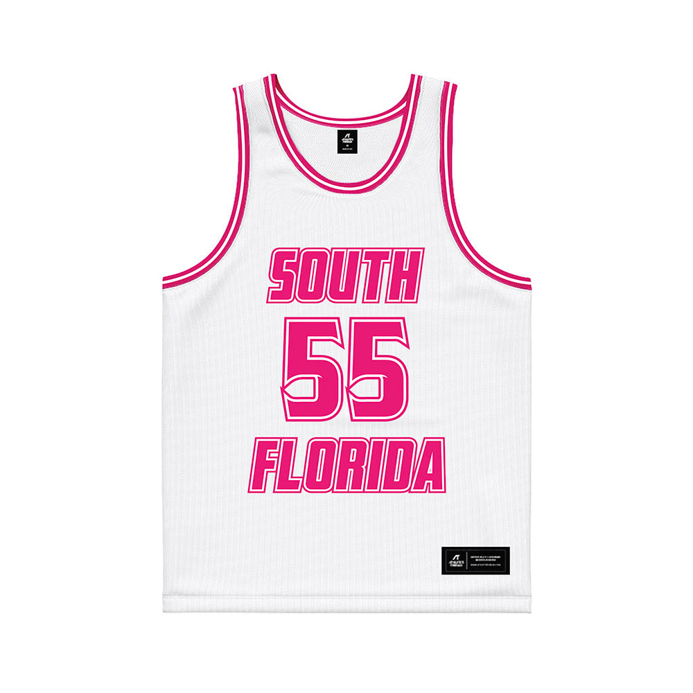 USF - NCAA Women's Basketball : Carla Brito Hernandez - White Basketball Jersey-0