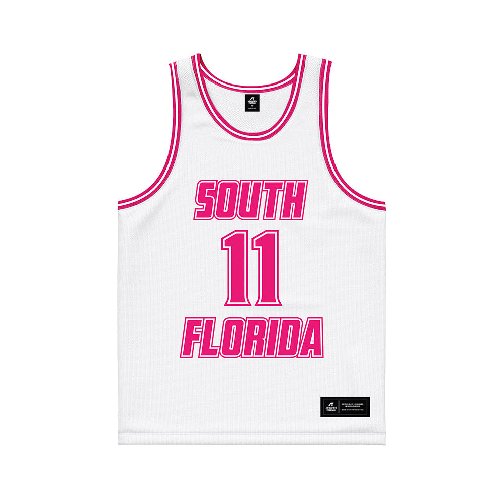 USF - NCAA Women's Basketball : Kirsten Lewis-Williams - White Basketball Jersey-0