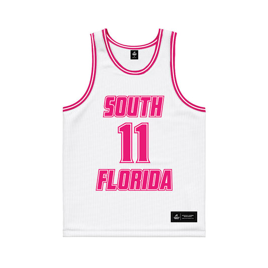 USF - NCAA Women's Basketball : Kirsten Lewis-Williams - White Basketball Jersey-0