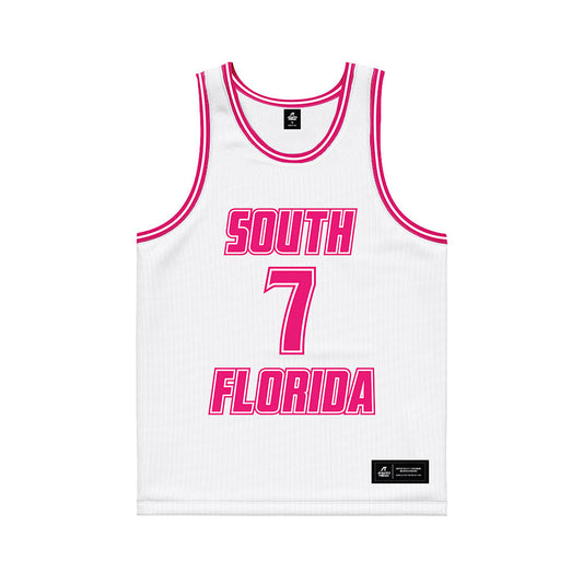 USF - NCAA Women's Basketball : Lana Vukcevic - White Basketball Jersey-0