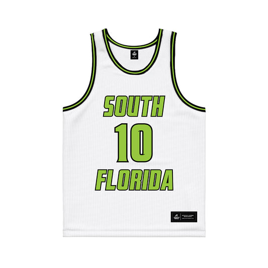 USF - NCAA Women's Basketball : Edyn Battle - White Basketball Jersey-0