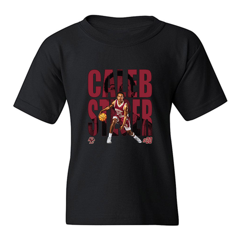 Boston College - NCAA Men's Basketball : Caleb Steger - Collage Youth T-Shirt-0