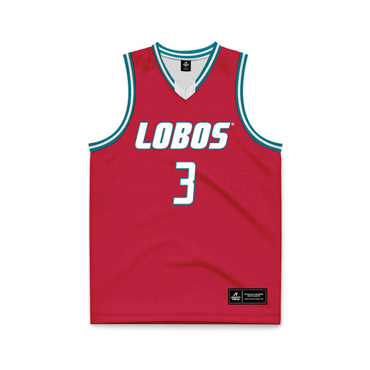 New Mexico - NCAA Men's Basketball : Luke Haupt - Red Basketball Jersey-0