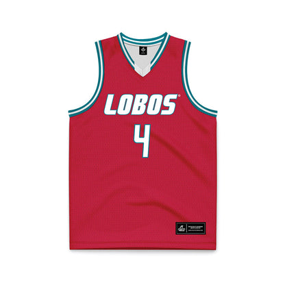 New Mexico - NCAA Men's Basketball : Uriah Tenette - Red Basketball Jersey-0