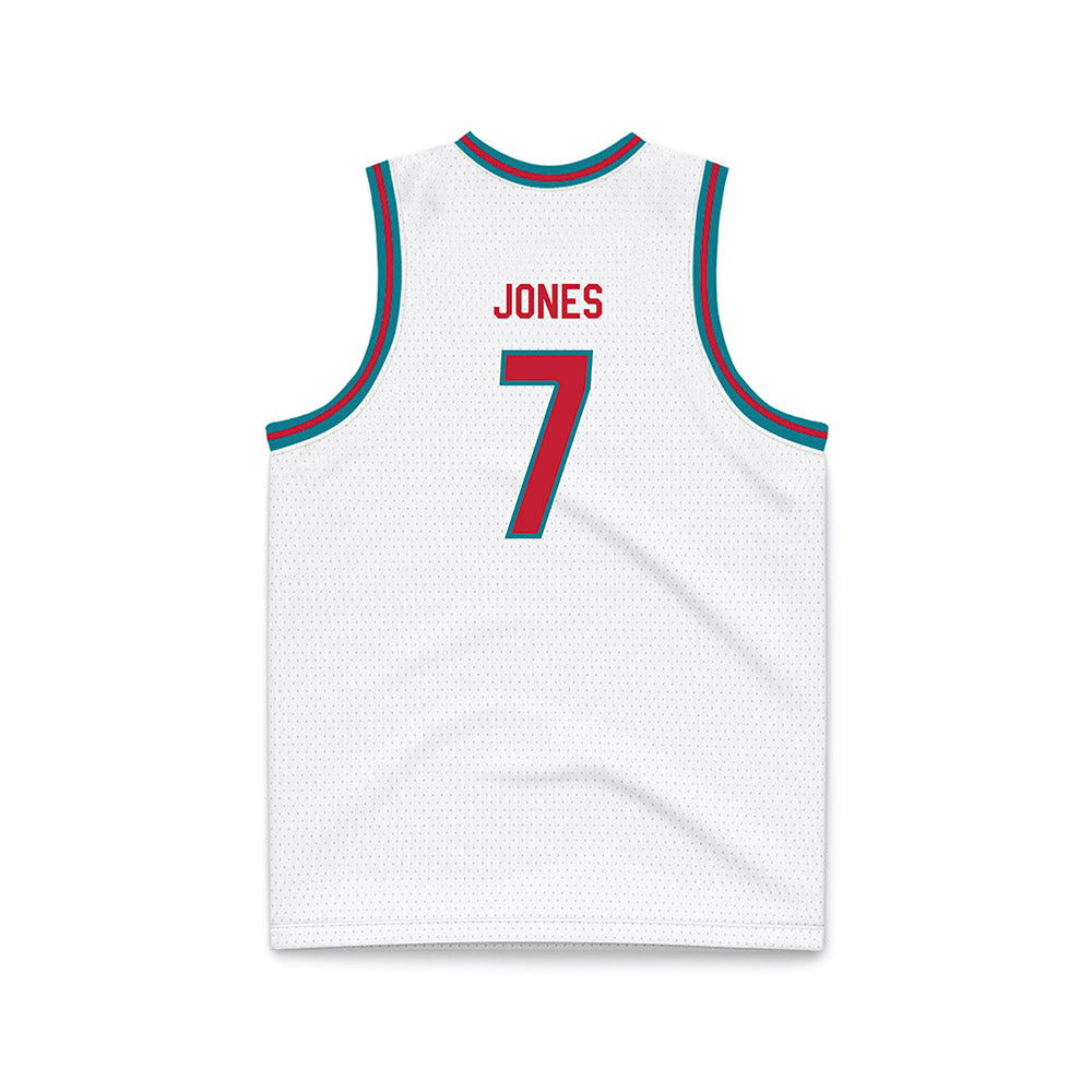 New Mexico - NCAA Men's Basketball : Sir Marius Jones - White Basketball Jersey-1