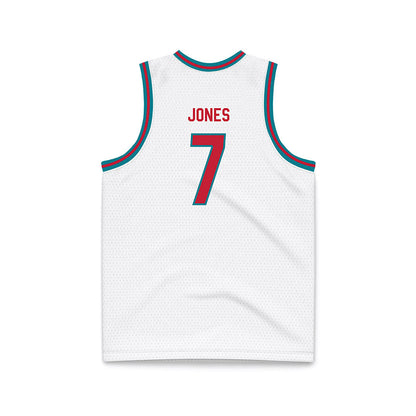 New Mexico - NCAA Men's Basketball : Sir Marius Jones - White Basketball Jersey-1