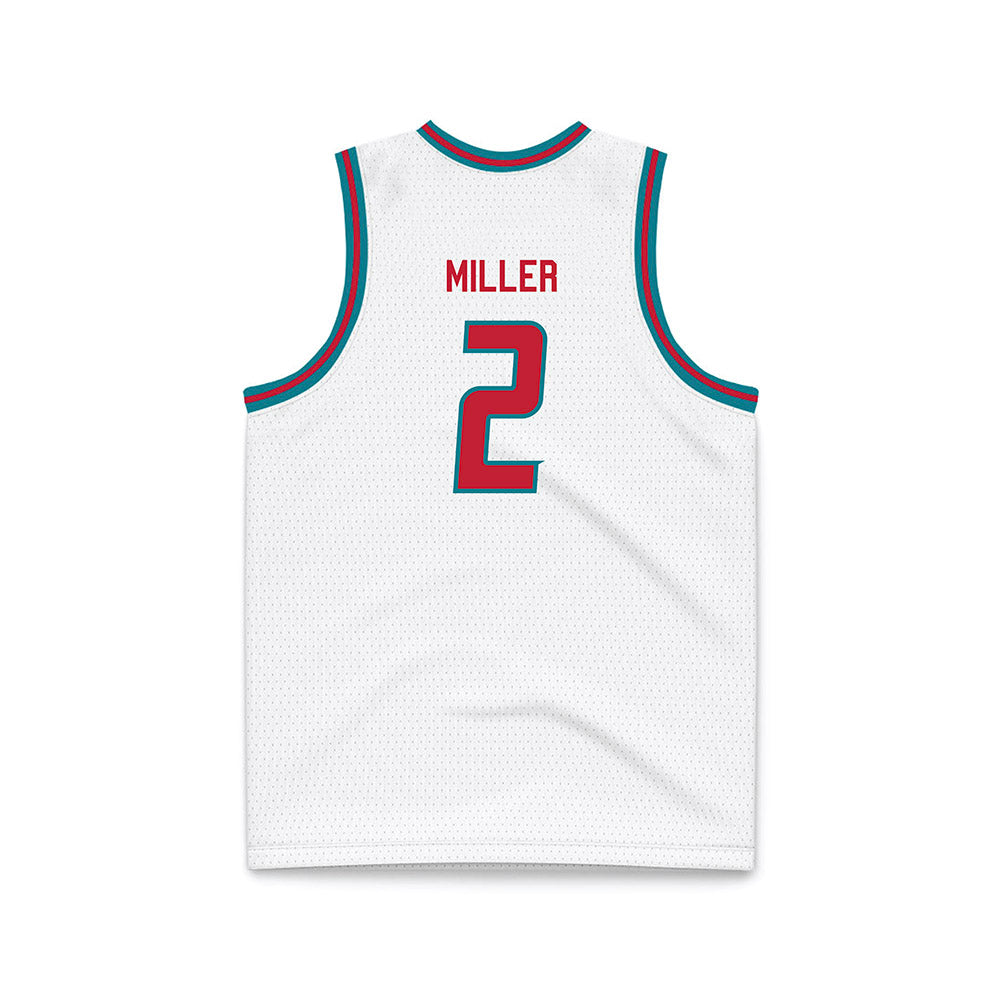 New Mexico - NCAA Men's Basketball : Tajavis Miller - White Basketball Jersey-1