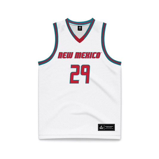 New Mexico - NCAA Men's Basketball : Timeo Pons - White Basketball Jersey-0