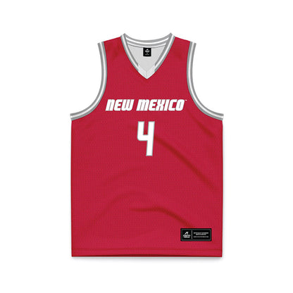 New Mexico - NCAA Men's Basketball : Uriah Tenette - Red Basketball Jersey-0
