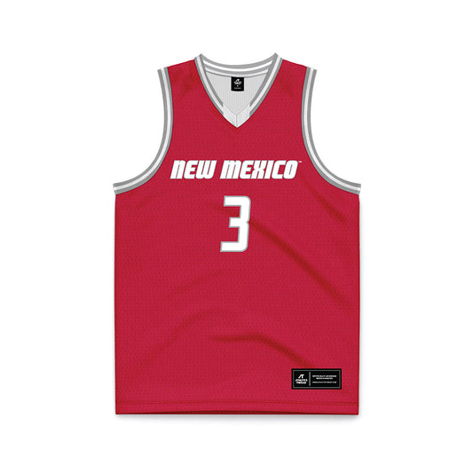 New Mexico - NCAA Men's Basketball : Luke Haupt - Red Basketball Jersey-0