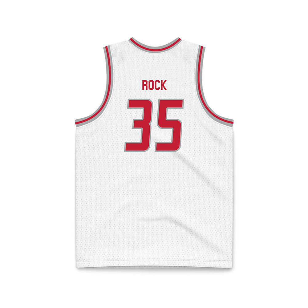New Mexico - NCAA Men's Basketball : JT Rock - White Basketball Jersey-1