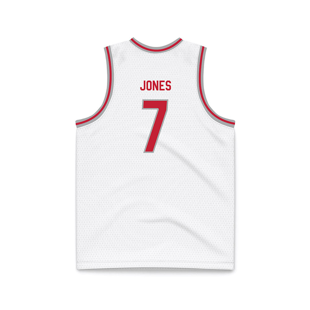 New Mexico - NCAA Men's Basketball : Sir Marius Jones - White Basketball Jersey-1