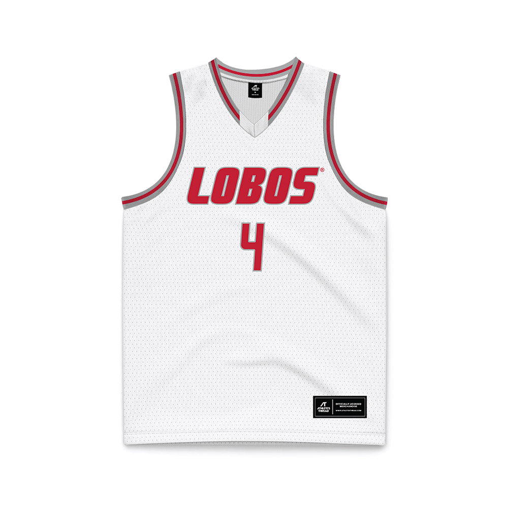 New Mexico - NCAA Men's Basketball : Uriah Tenette - White Basketball Jersey-0