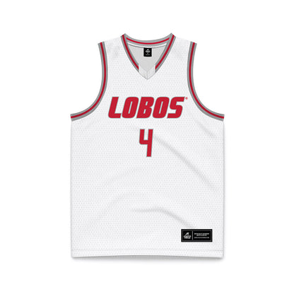 New Mexico - NCAA Men's Basketball : Uriah Tenette - White Basketball Jersey-0