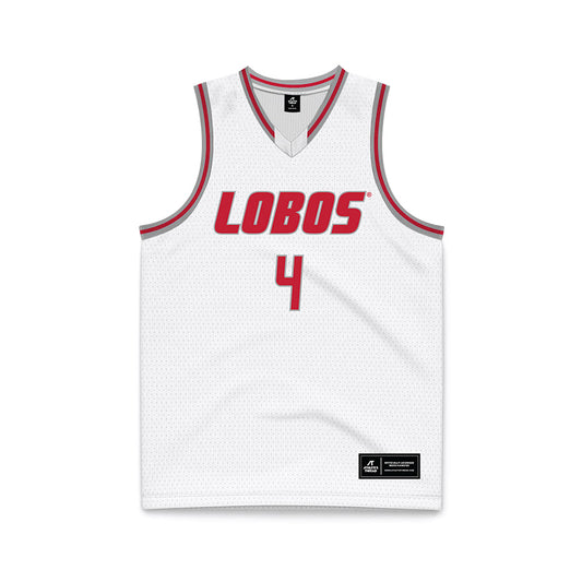 New Mexico - NCAA Men's Basketball : Uriah Tenette - White Basketball Jersey-0