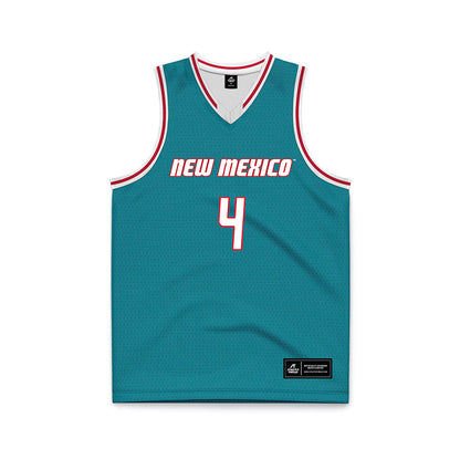 New Mexico - NCAA Men's Basketball : Uriah Tenette - Turquoise Basketball Jersey-0