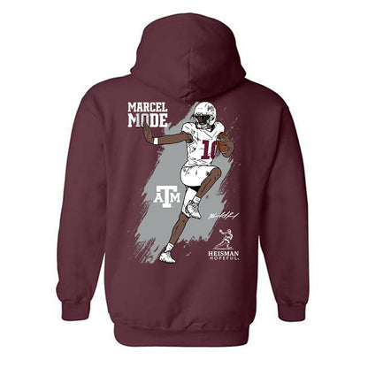 Texas A&M - NCAA Football : Marcel Reed - Heisman Stance Hooded Sweatshirt-1
