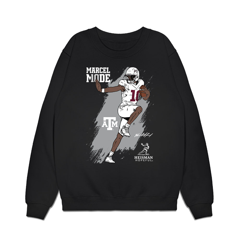 Texas A&M - NCAA Football : Marcel Reed - Heisman Stance Premium Crewneck Sweatshirt-0