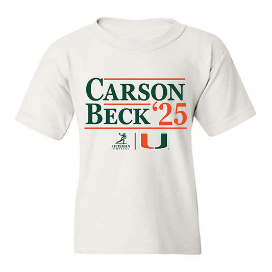 Miami - NCAA Football : Carson Beck - Heisman Campaign Youth T-Shirt-0