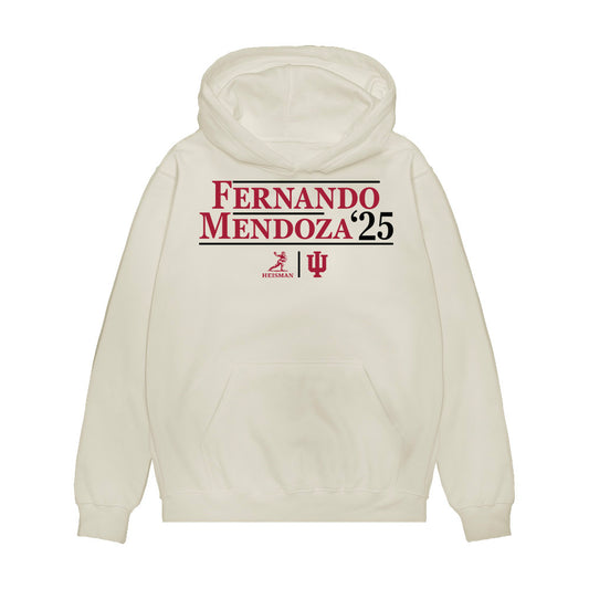 Indiana - NCAA Football : Fernando Mendoza - Heisman Winner Campaign Premium Hooded Sweatshirt-0