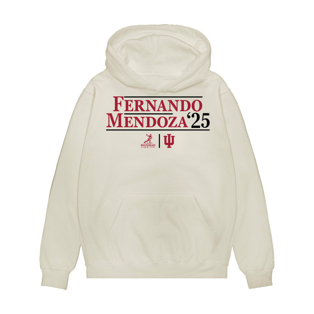 Indiana - NCAA Football : Fernando Mendoza - Heisman Finalist Campaign Premium Hooded Sweatshirt-0