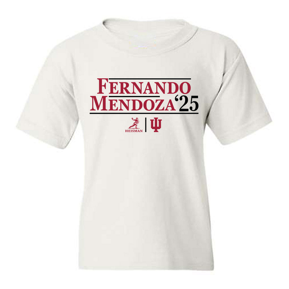 Indiana - NCAA Football : Fernando Mendoza - Heisman Winner Campaign Youth T-Shirt-0