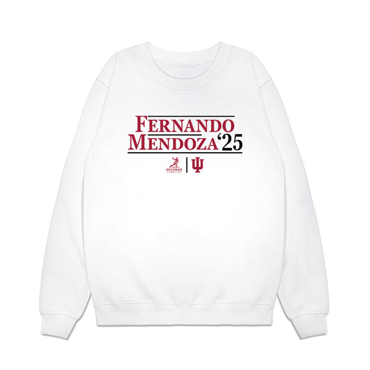 Indiana - NCAA Football : Fernando Mendoza - Heisman Finalist Campaign Premium Crewneck Sweatshirt-0