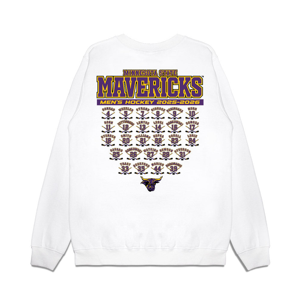 Minn. St. - NCAA Men's Ice Hockey : Roster Tee Premium Crewneck Sweatshirt-1