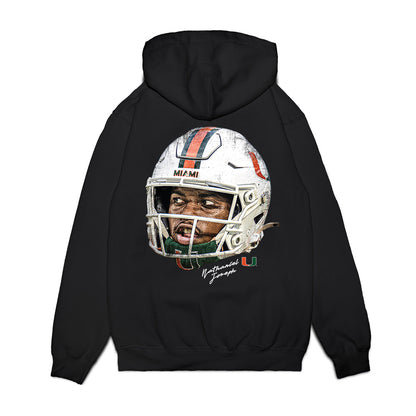 Miami - NCAA Football : Nathaniel Joseph - GameFace Premium Hooded Sweatshirt-1