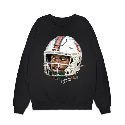 Miami - NCAA Football : Nathaniel Joseph - GameFace Premium Crewneck Sweatshirt-0