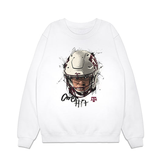 Texas A&M - NCAA Football : Theo Melin Ohrstrom - Premium Crewneck Sweatshirt-0