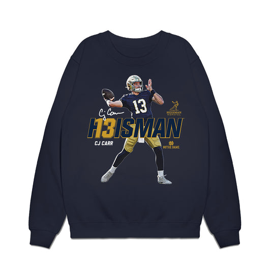 Notre Dame - NCAA Football : CJ Carr - Heisman Premium Crewneck Sweatshirt-0