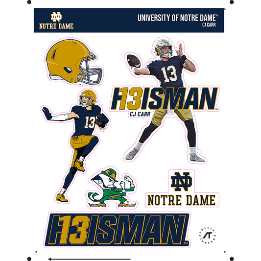 Notre Dame - NCAA Football : CJ Carr - Heisman Sticker Sheet-0
