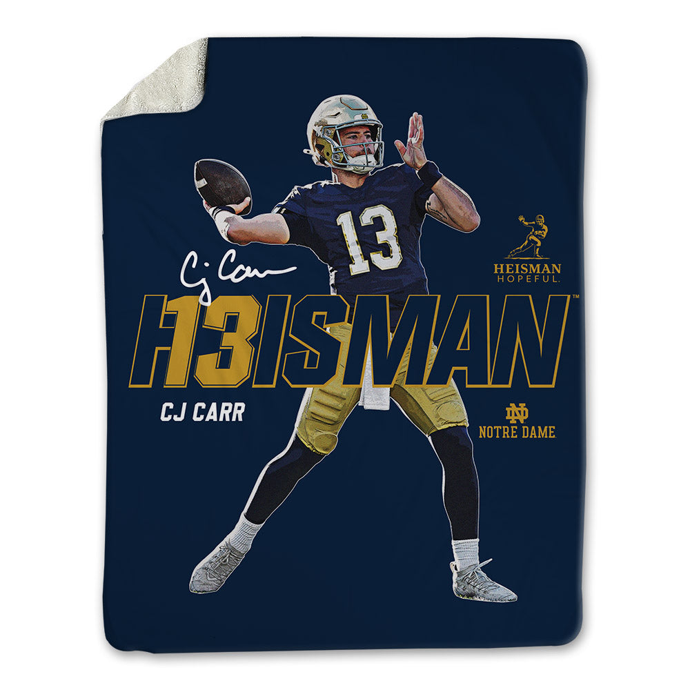 Notre Dame - NCAA Football : CJ Carr - Heisman Blanket-0