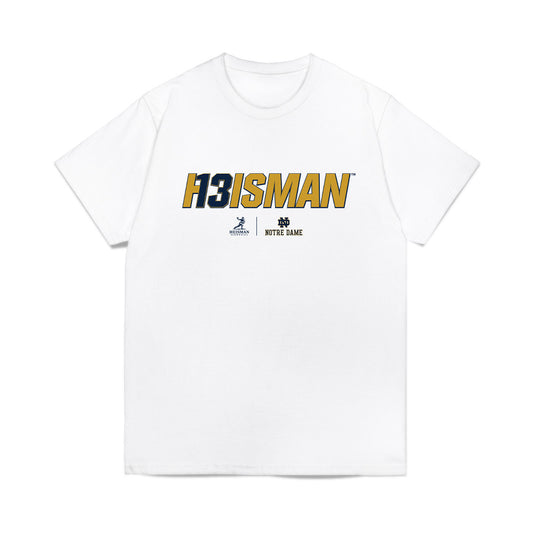 Notre Dame - NCAA Football : CJ Carr - Heisman Comfort Colors T-Shirt-0