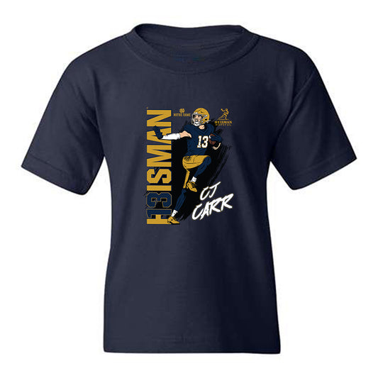 Notre Dame - NCAA Football : CJ Carr - Heisman Stance Youth T-Shirt-0