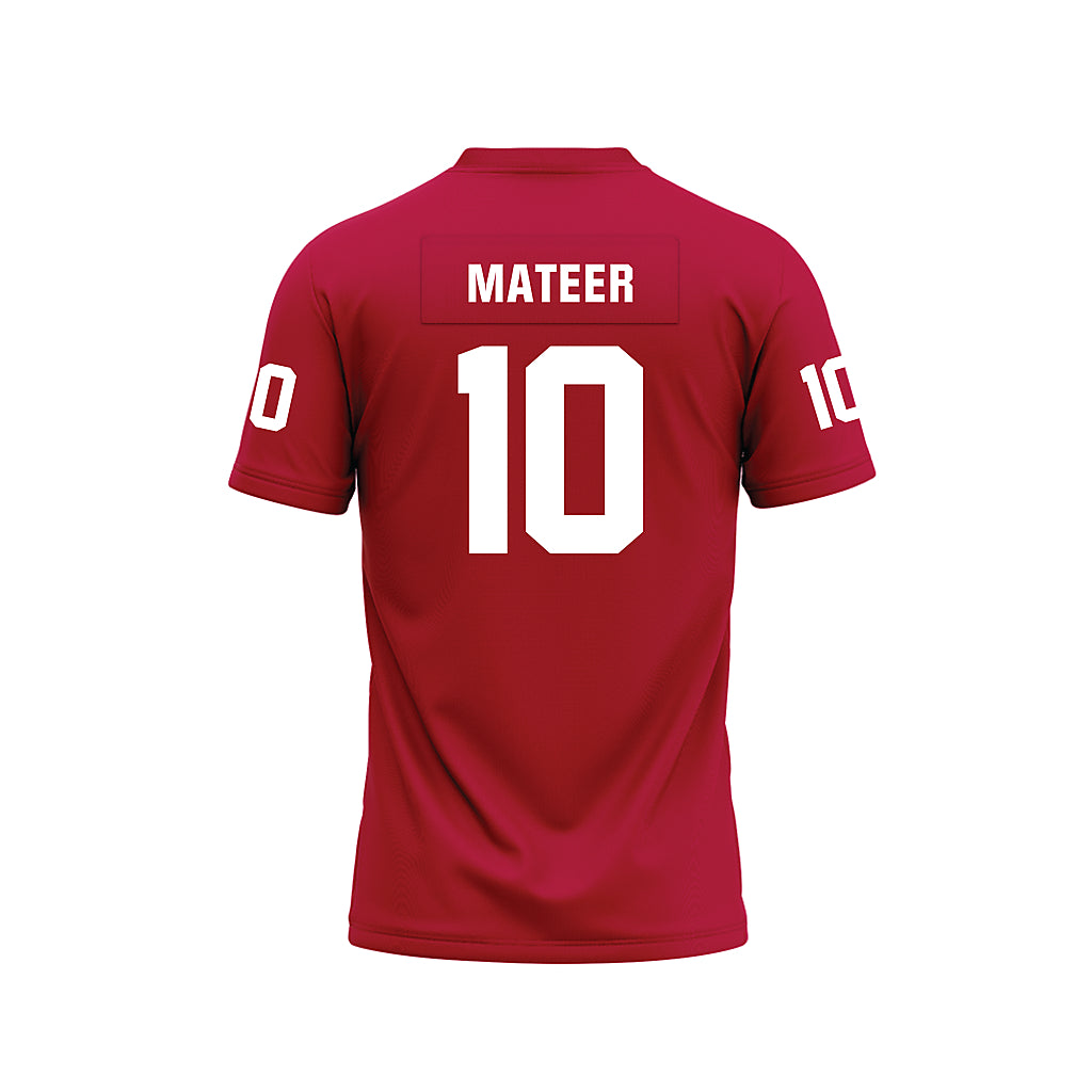 Oklahoma - NCAA Football : John Mateer - Maroon Premium Football Jersey-1