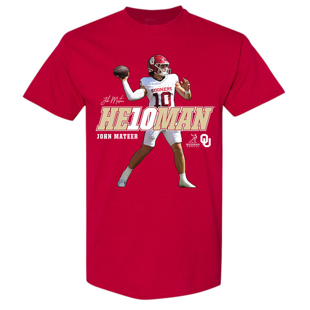 Oklahoma - NCAA Football : John Mateer - T-Shirt-0