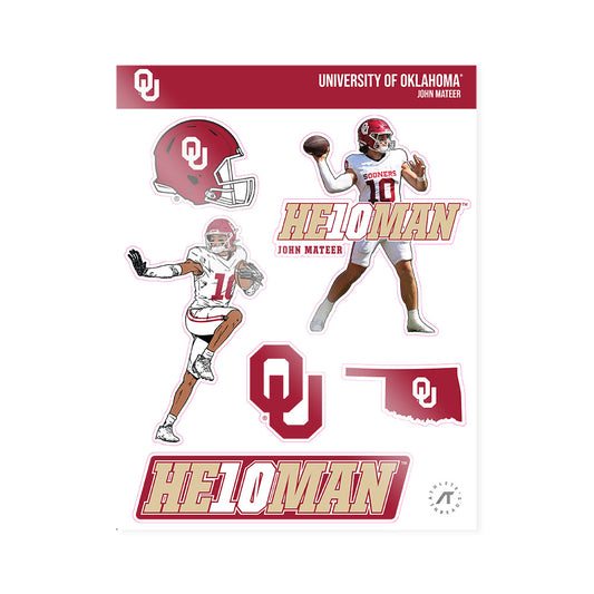 Oklahoma - NCAA Football : John Mateer - Heisman Sticker Sheet-0