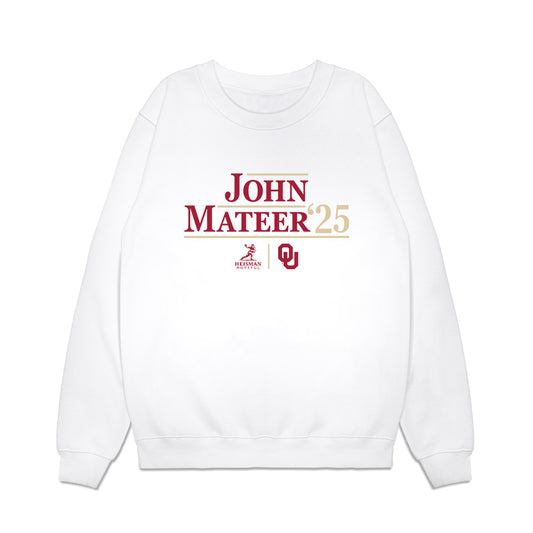 Oklahoma - NCAA Football : John Mateer - Heisman Campaign Tee Premium Crewneck Sweatshirt-0