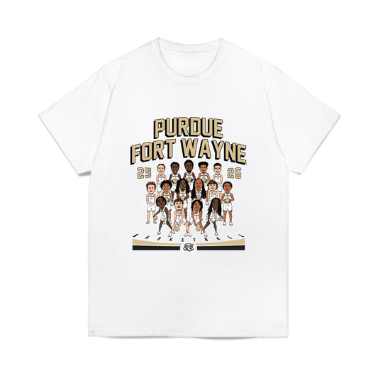 PFW - NCAA Men's Basketball : Team Caricature Comfort Colors T-Shirt-0