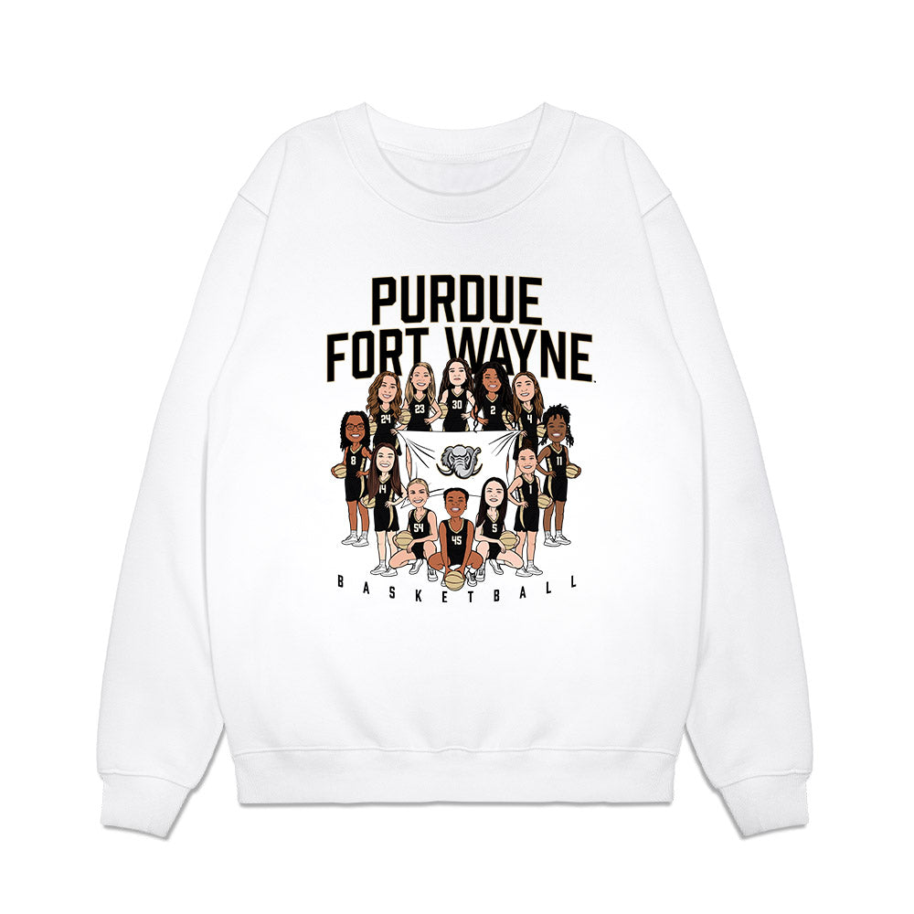 PFW - NCAA Women's Basketball : Team Caricature Premium Crewneck Sweatshirt-0