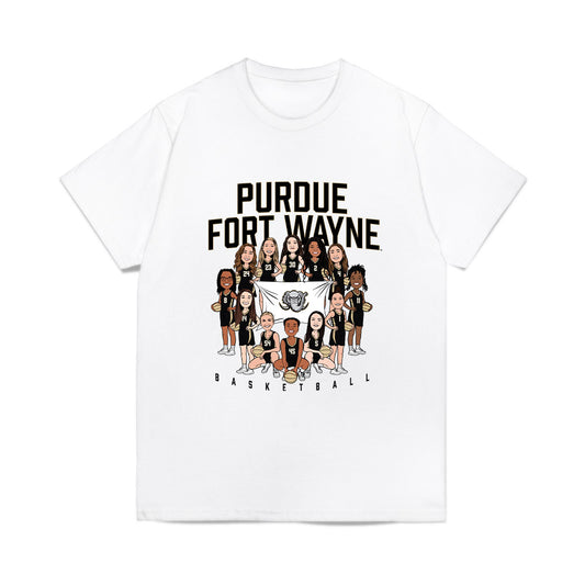 PFW - NCAA Women's Basketball : Team Caricature Comfort Colors T-Shirt-0