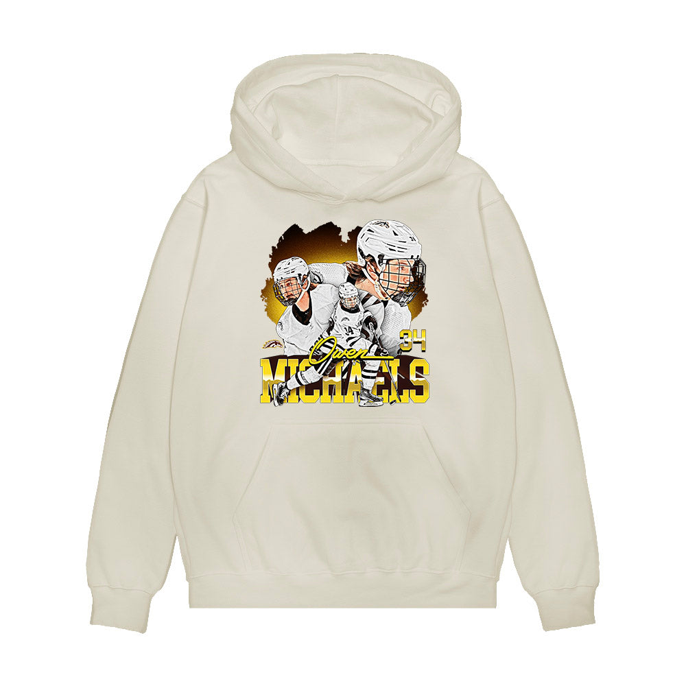 Western Michigan - NCAA Men's Ice Hockey : Owen Michaels - Collage Premium Hooded Sweatshirt-0