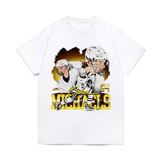 Western Michigan - NCAA Men's Ice Hockey : Owen Michaels - Collage Comfort Colors T-Shirt-0