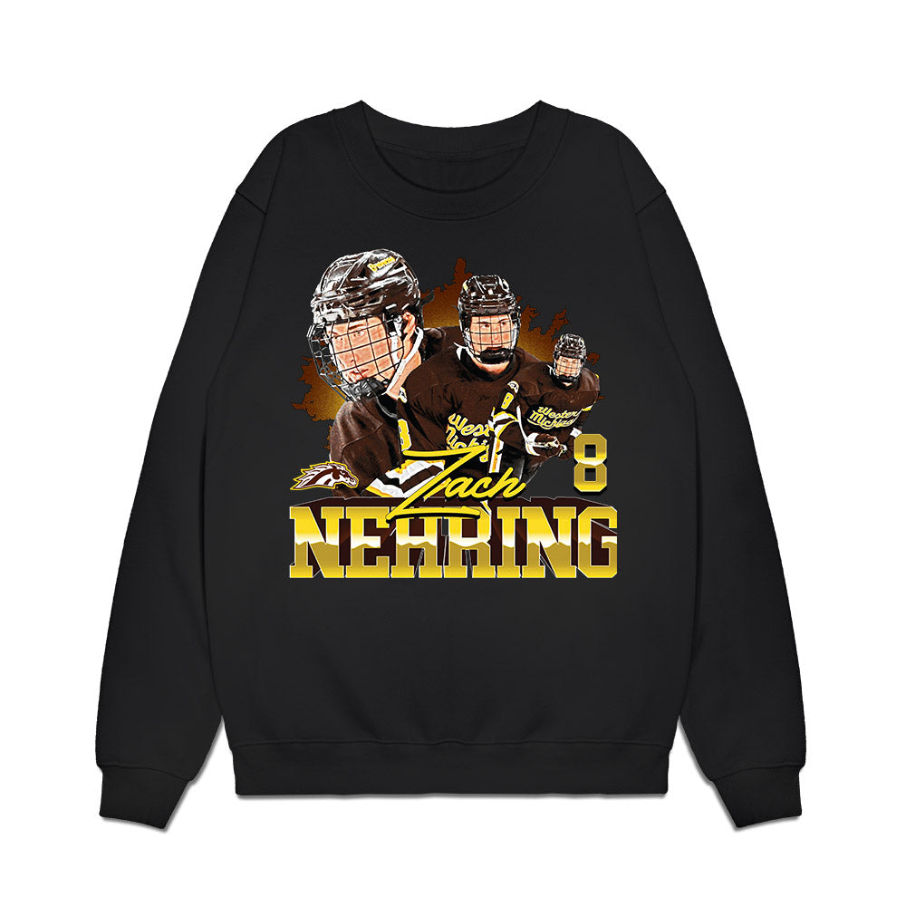 Western Michigan - NCAA Men's Ice Hockey : Zach Nehring - Collage Premium Crewneck Sweatshirt-0